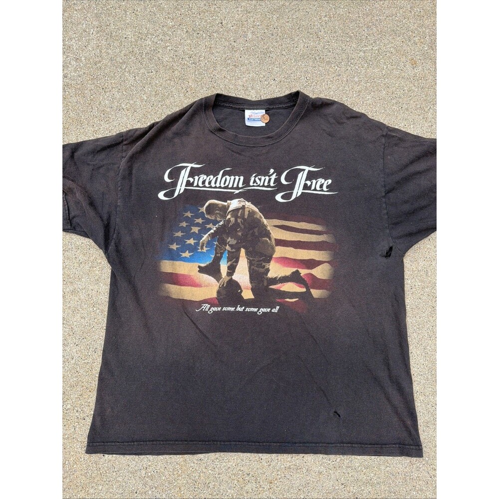 VTG Hanes Freedom Isn’t Free America All Gave Some Some Gave All Black XL Shirt